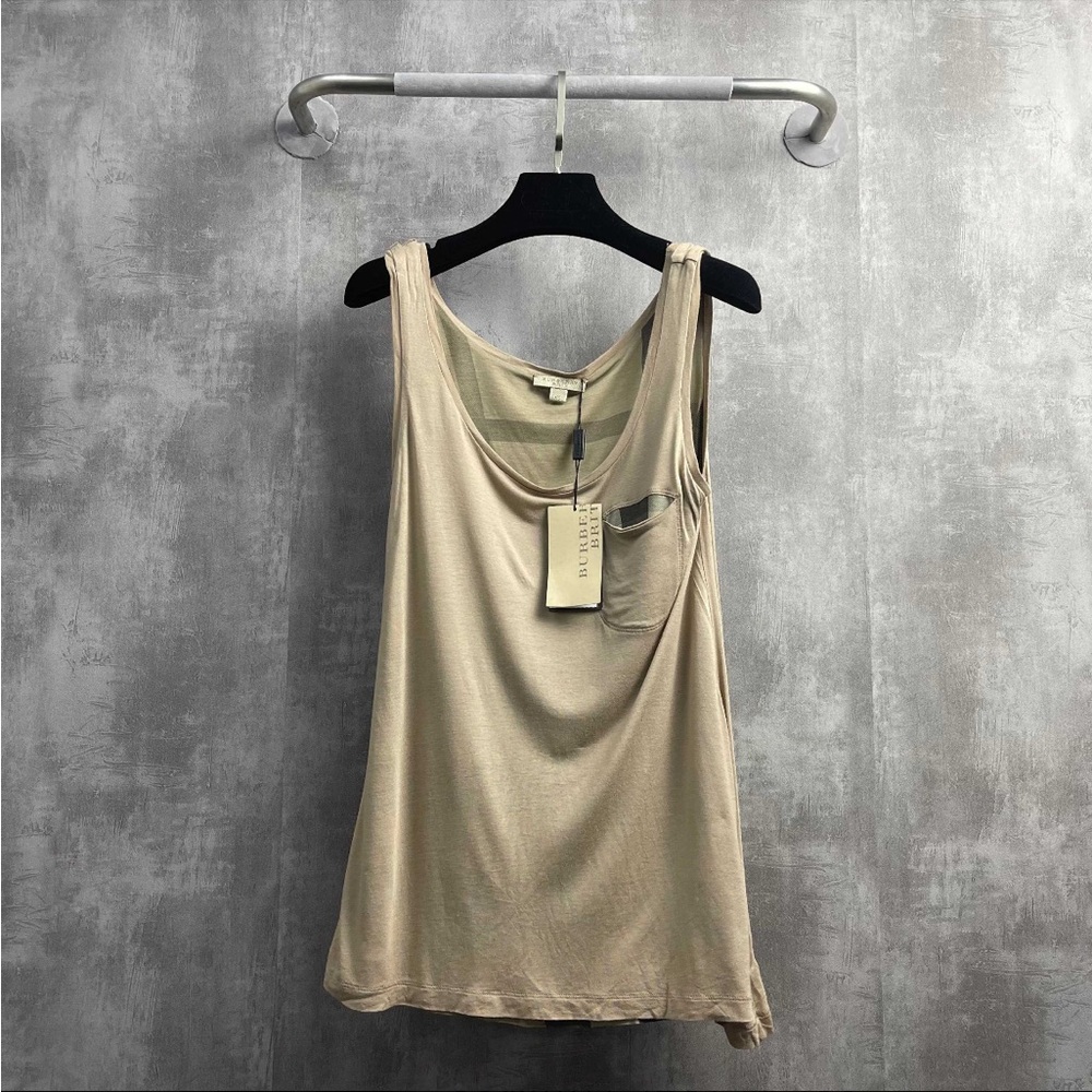 Authentic Burberry Light Tan Tank Top with Pocket